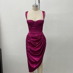 Satin Corset Midi Dress